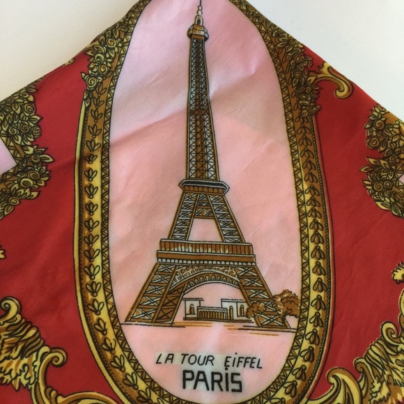 VINTAGE PARIS THEME SQUARE RAIN SCARF - Picture 15 of 16